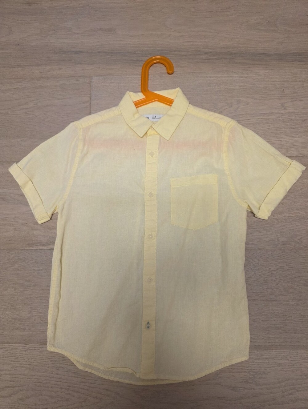 Zara Butter Yellow Linen Blend Short Sleeve Button Down Shirt Size 9 - 10